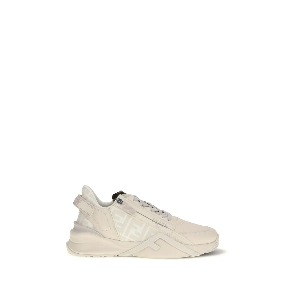 Fendi Beige Calf Leather Bos Taurus Athletic Men's Sneakers
