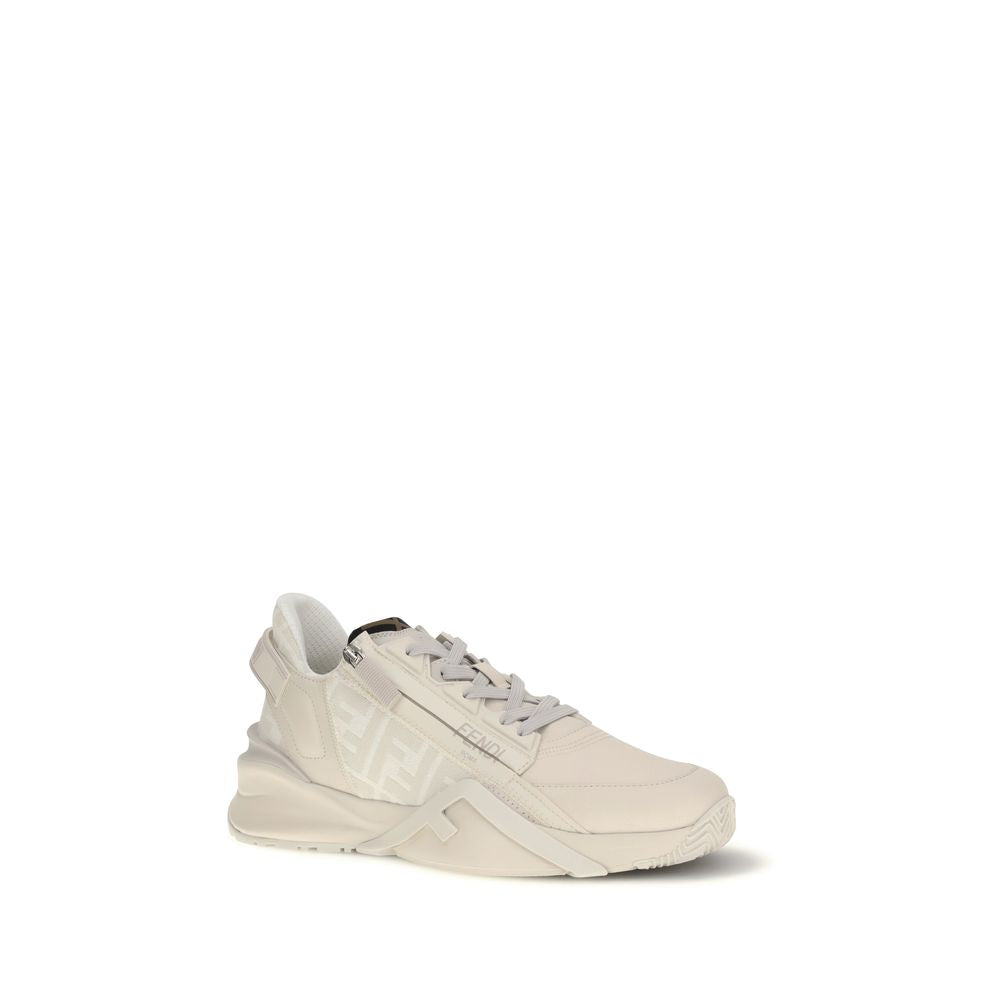 Fendi Beige Calf Leather Bos Taurus Athletic Men's Sneakers
