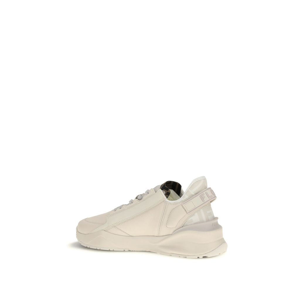 Fendi Beige Calf Leather Bos Taurus Athletic Men's Sneakers