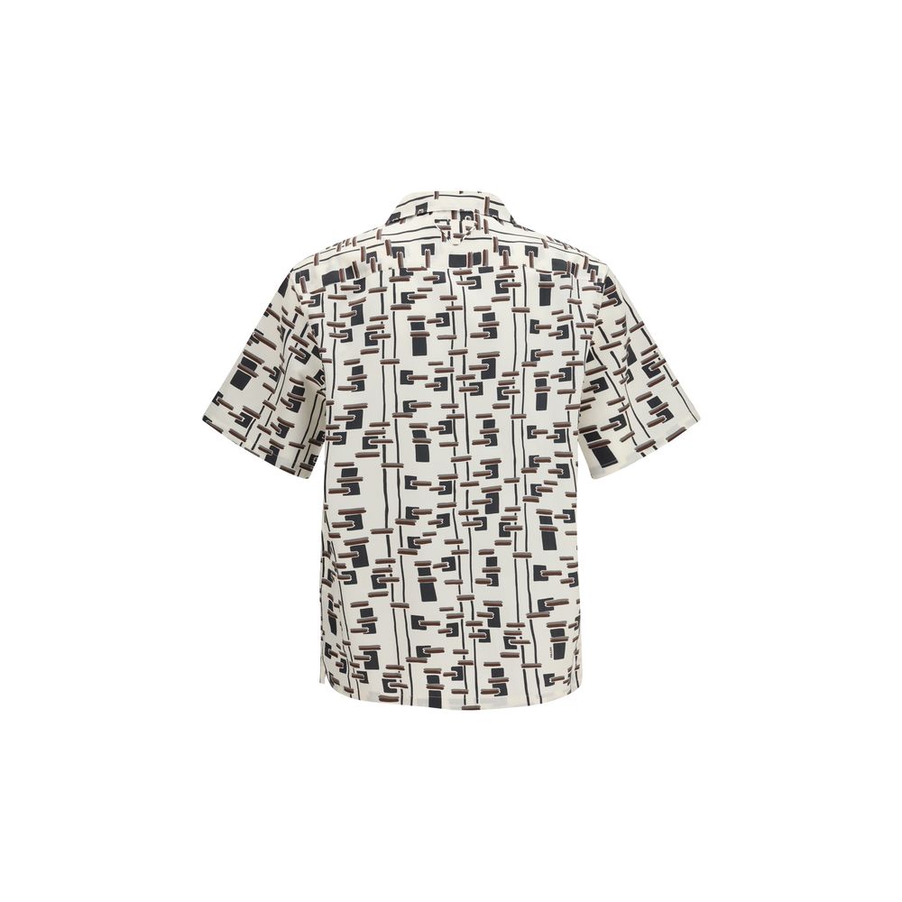 Prada Beige Cotton Pattern Men's Shirt
