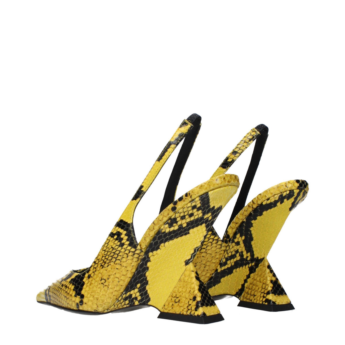The Attico Yellow Leather Platform Women's Pumps