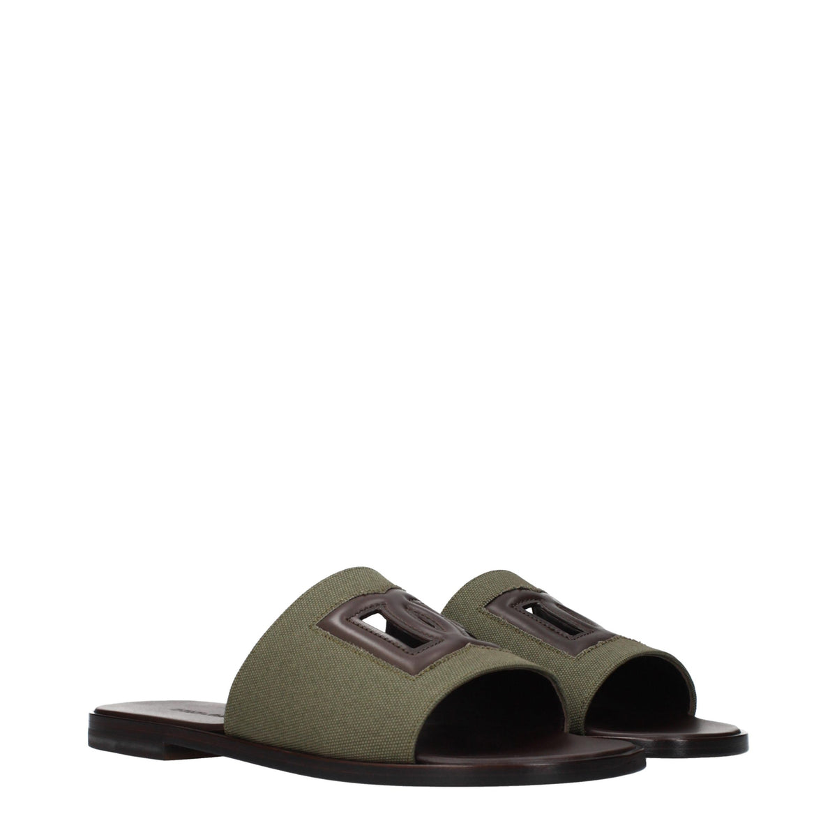 Dolce & Gabbana Green Fabric Men's Slippers