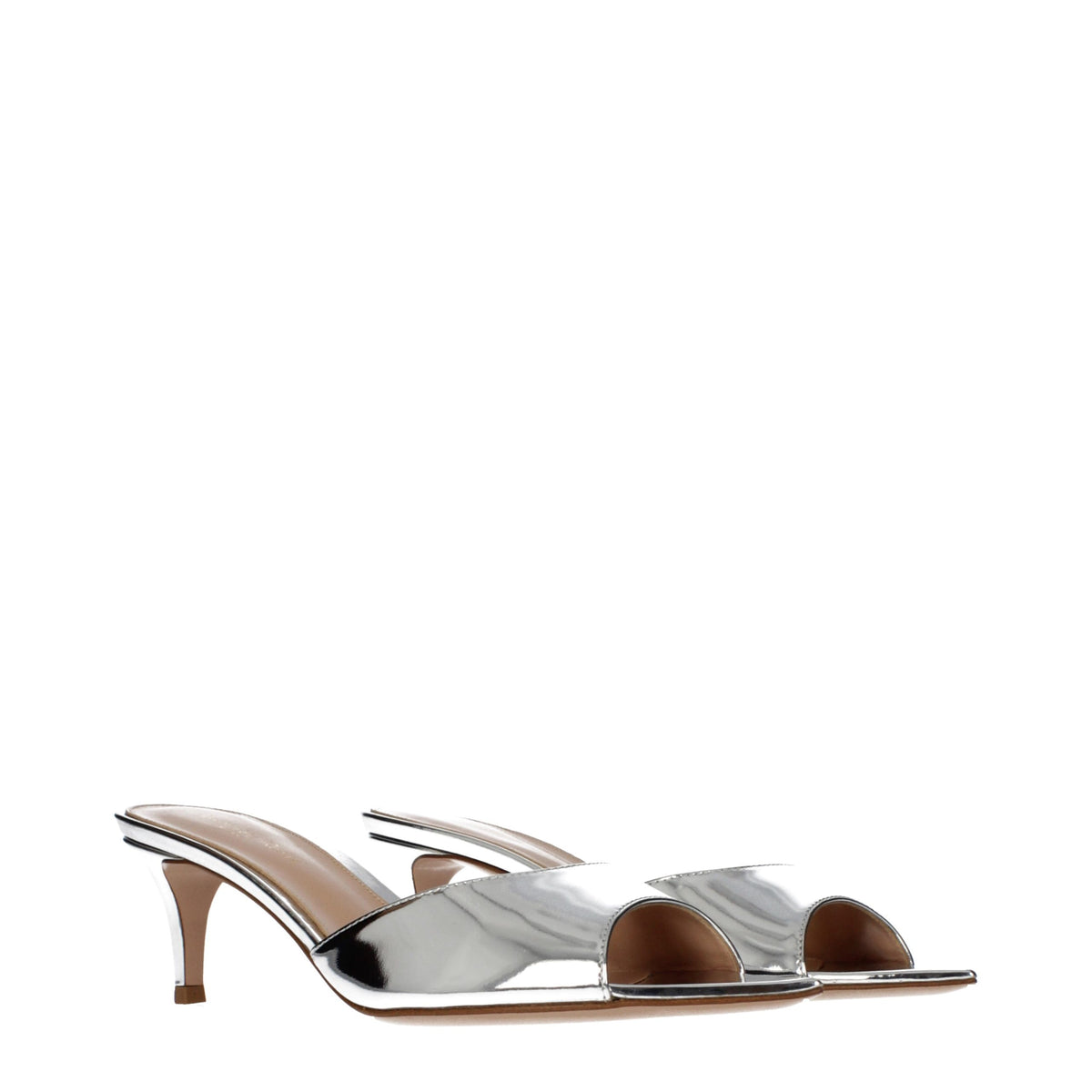 Gianvito Rossi Gray Leather Platform Women's Sandals