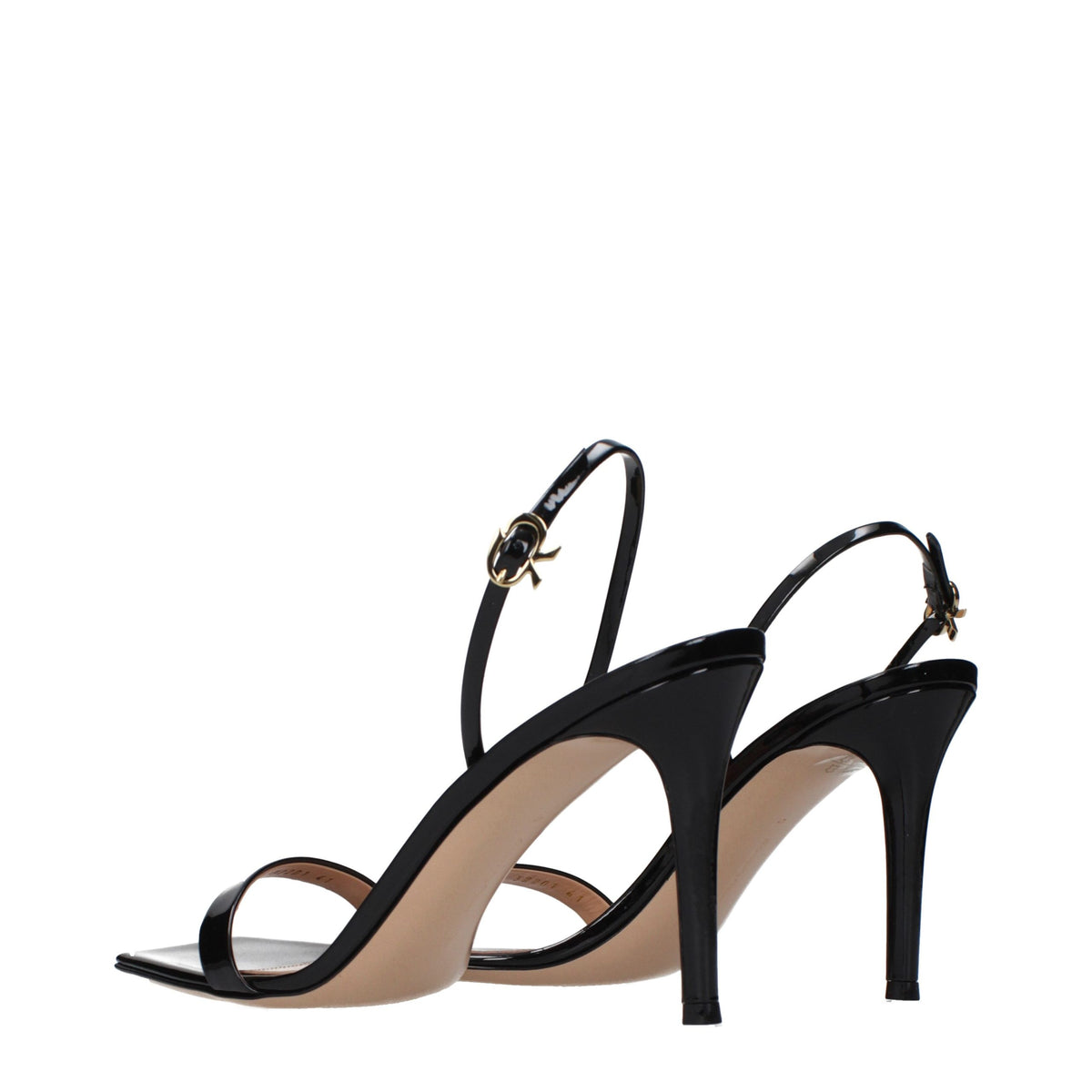 Gianvito Rossi Black Leather Stiletto Heel Women's Sandals