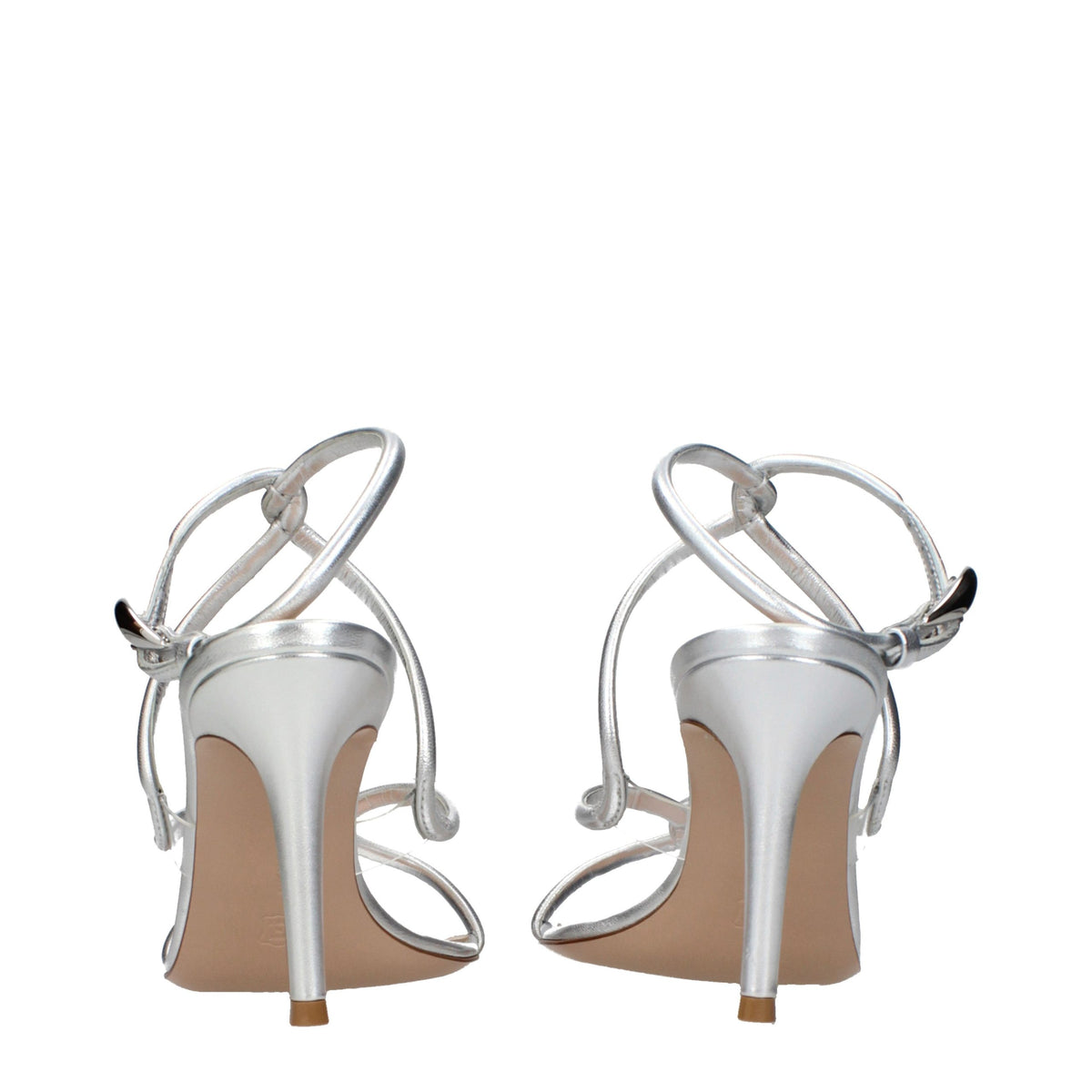 Gianvito Rossi Gray Leather Stiletto Heel Women's Sandals