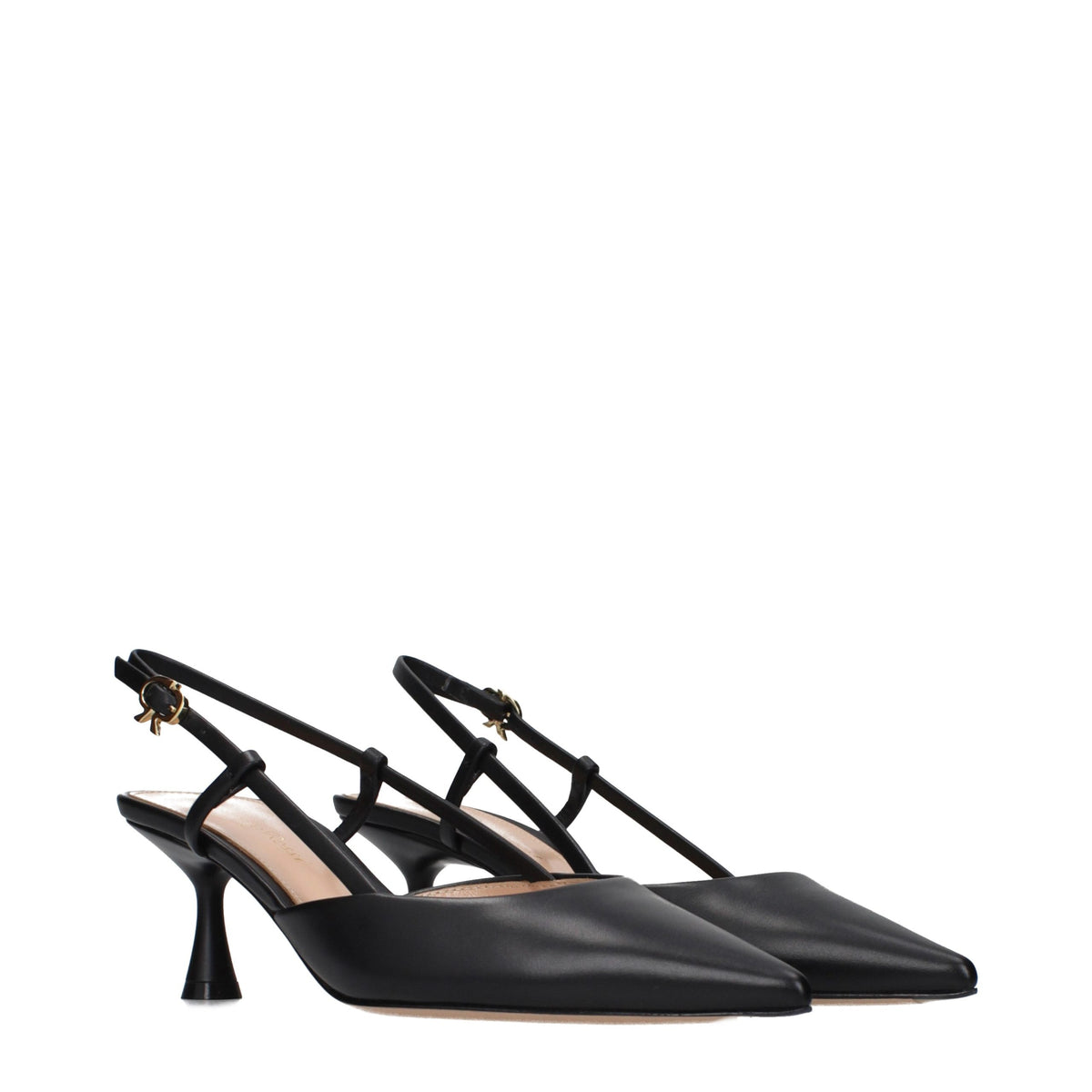 Gianvito Rossi Black Leather Mid Heel Women's Pumps