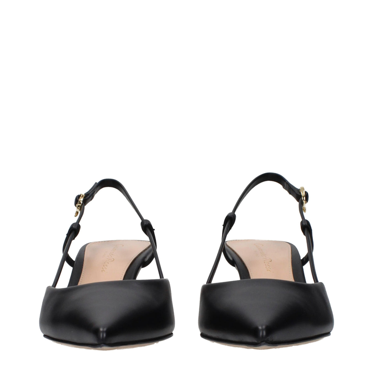 Gianvito Rossi Black Leather Mid Heel Women's Pumps