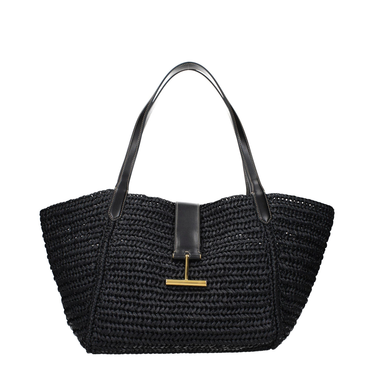 Tom Ford Black Raffia Shoulder Women's Bag