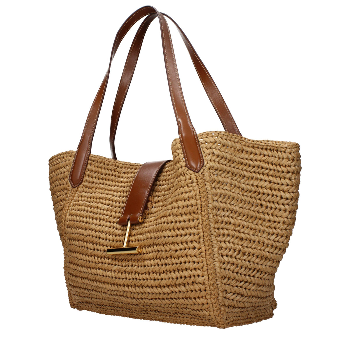 Tom Ford Beige Raffia Shoulder Women's Bag