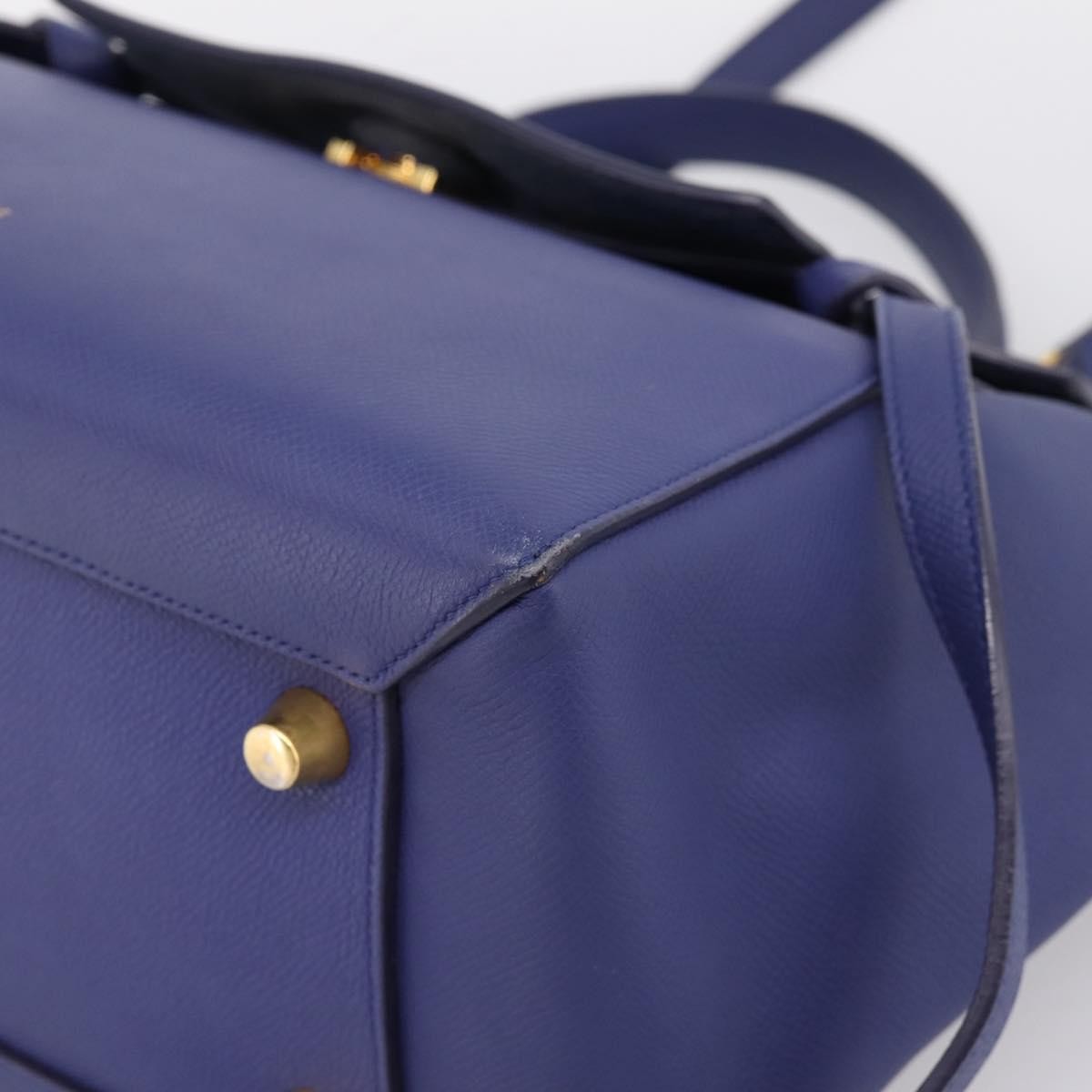 Celine Belt Leather Blue Leather Handbag (Pre-Owned)