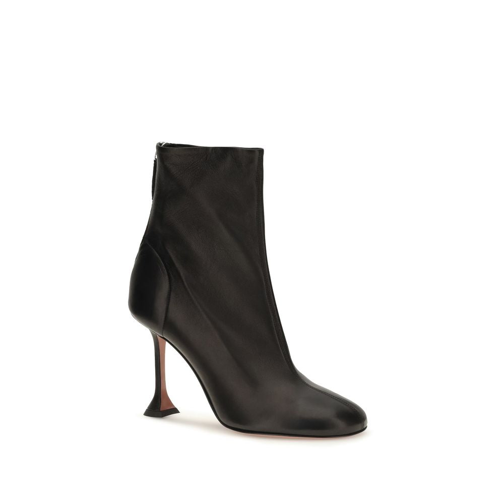 Amina Muaddi Black Lamb Ovis Aries Ankle Women's Boots