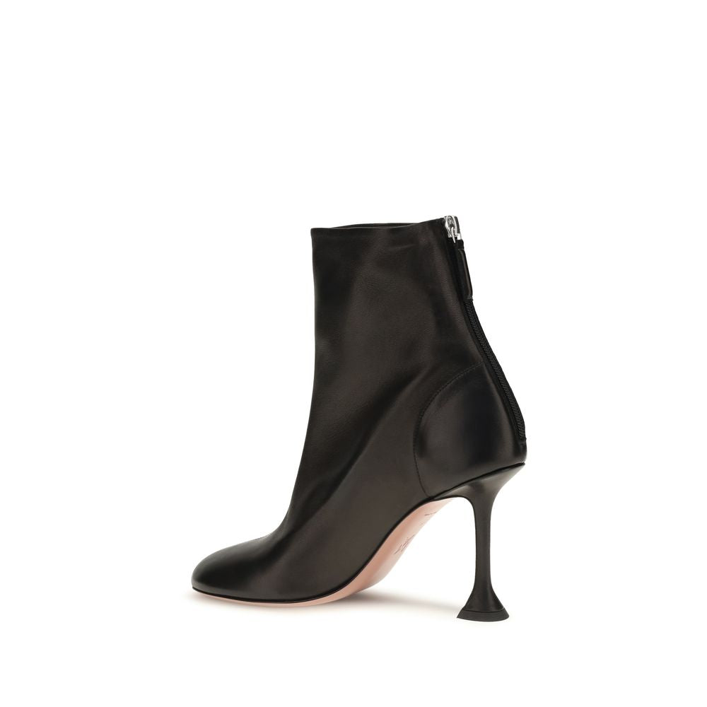 Amina Muaddi Black Lamb Ovis Aries Ankle Women's Boots