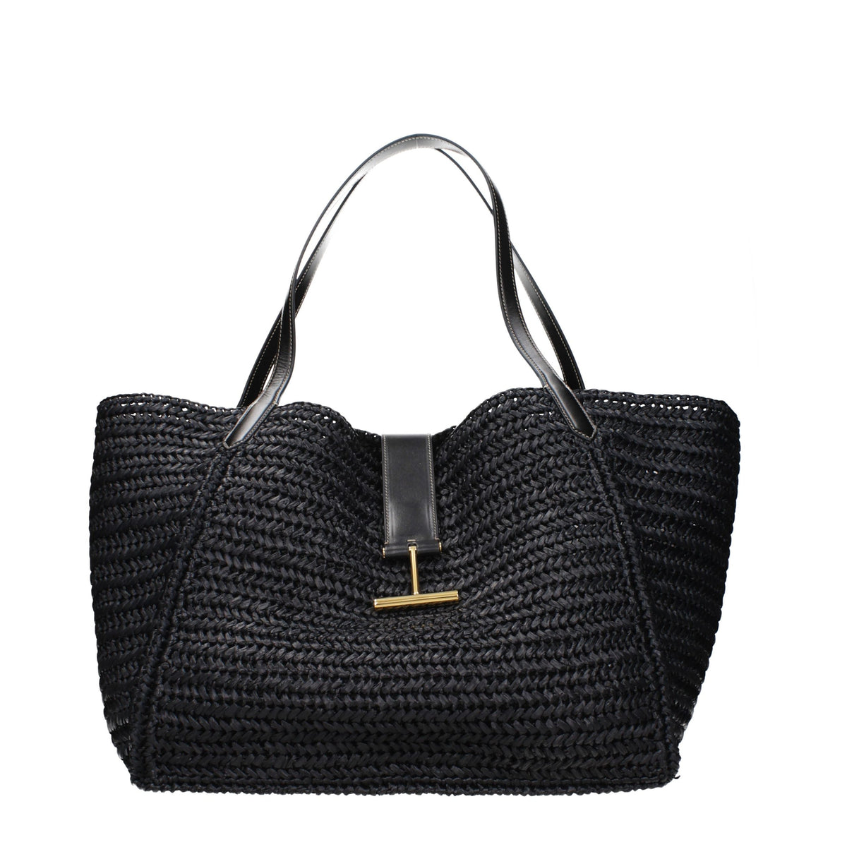 Tom Ford Black Raffia Shoulder Women's Bag