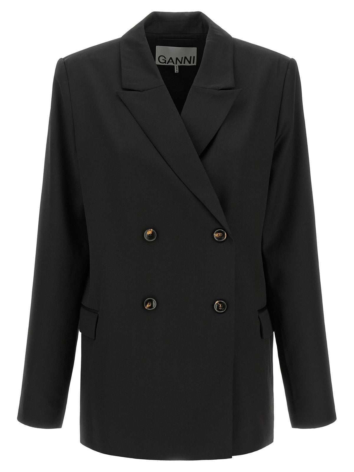Ganni Black Polyester Women's Blazer