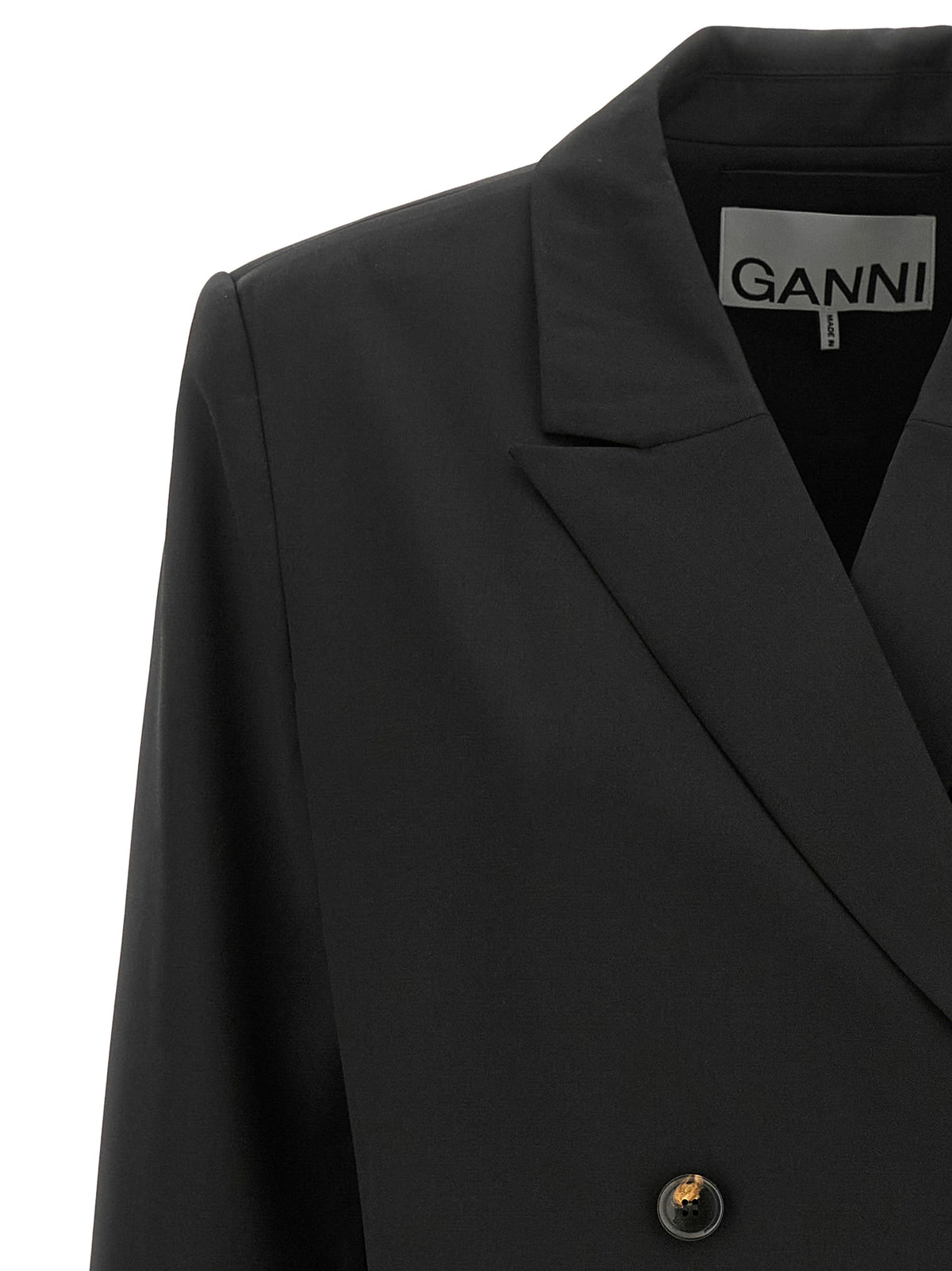 Ganni Black Polyester Women's Blazer