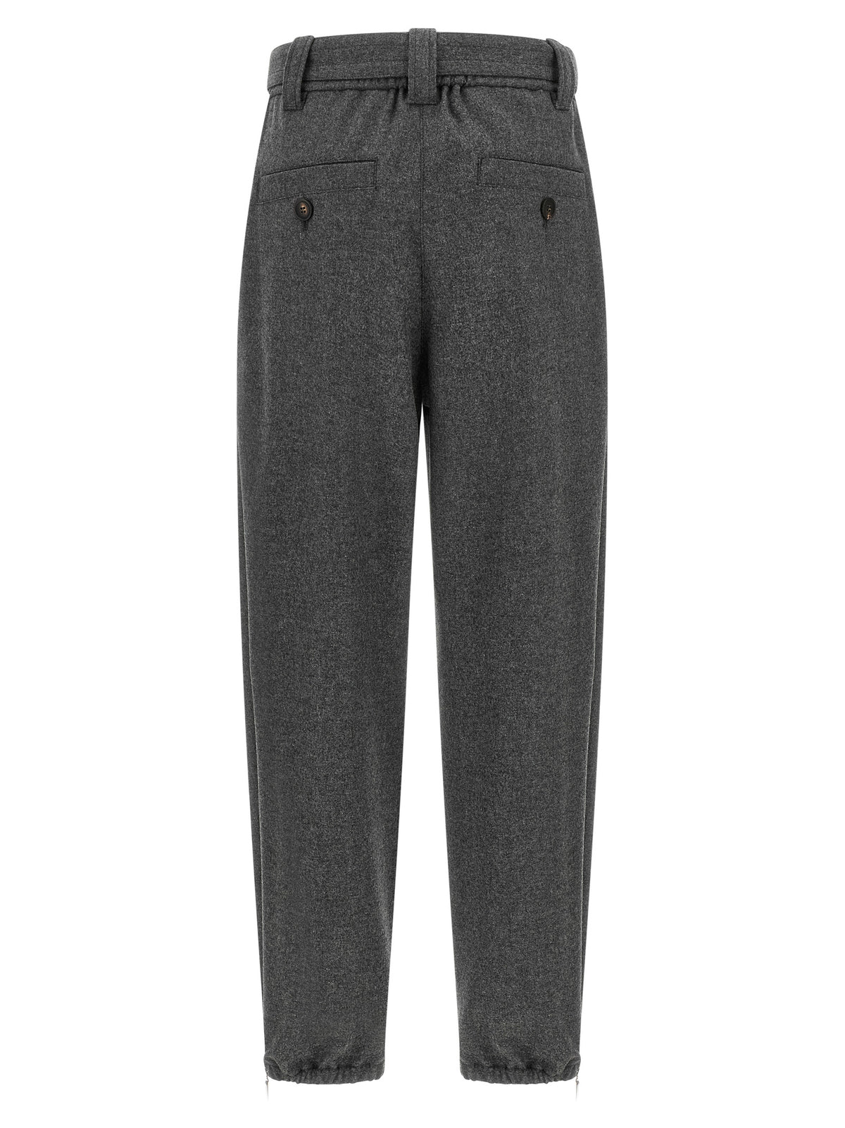 Brunello Cucinelli Gray Virgin Wool Cargo Women's Pants