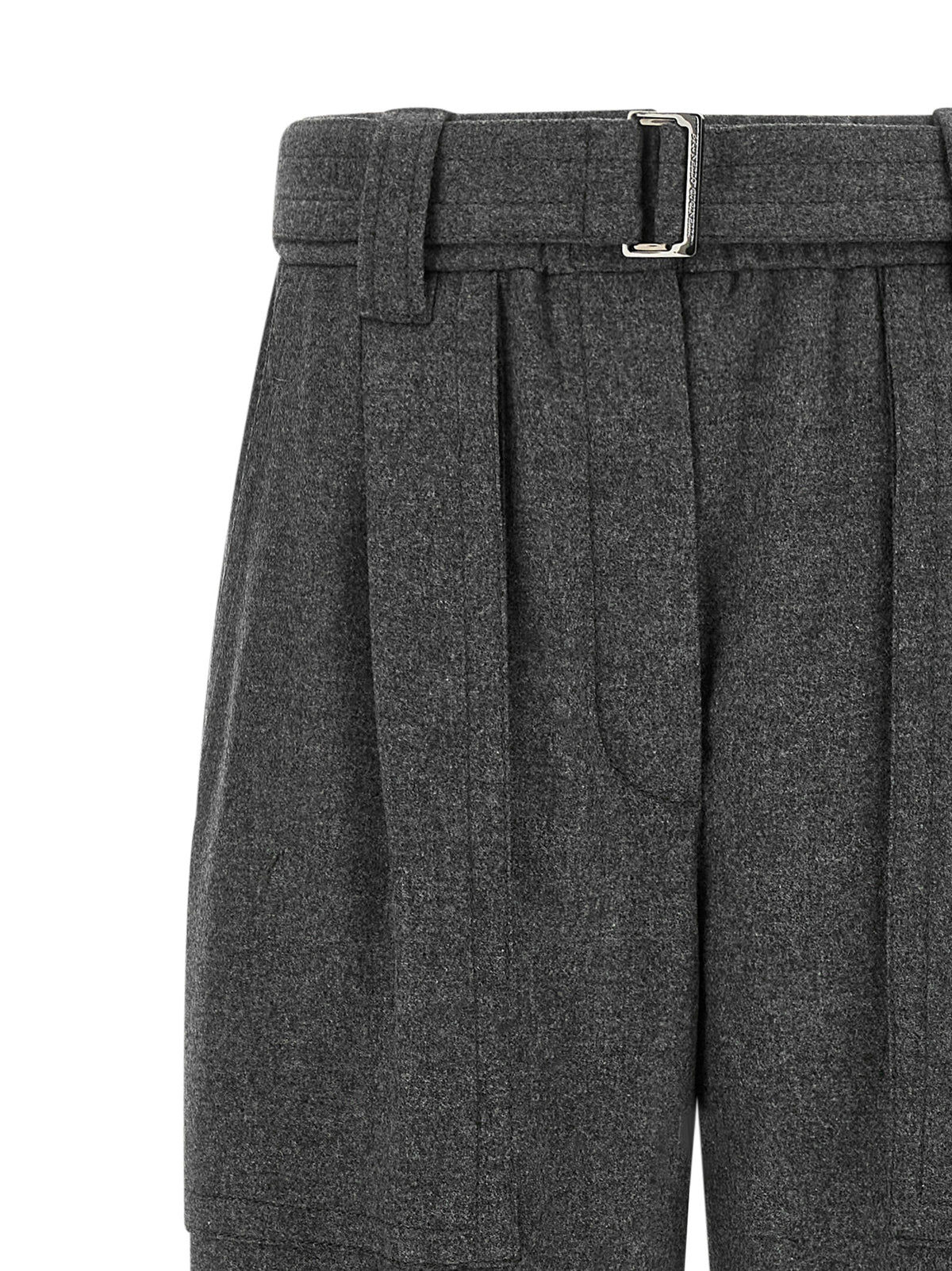 Brunello Cucinelli Gray Virgin Wool Cargo Women's Pants