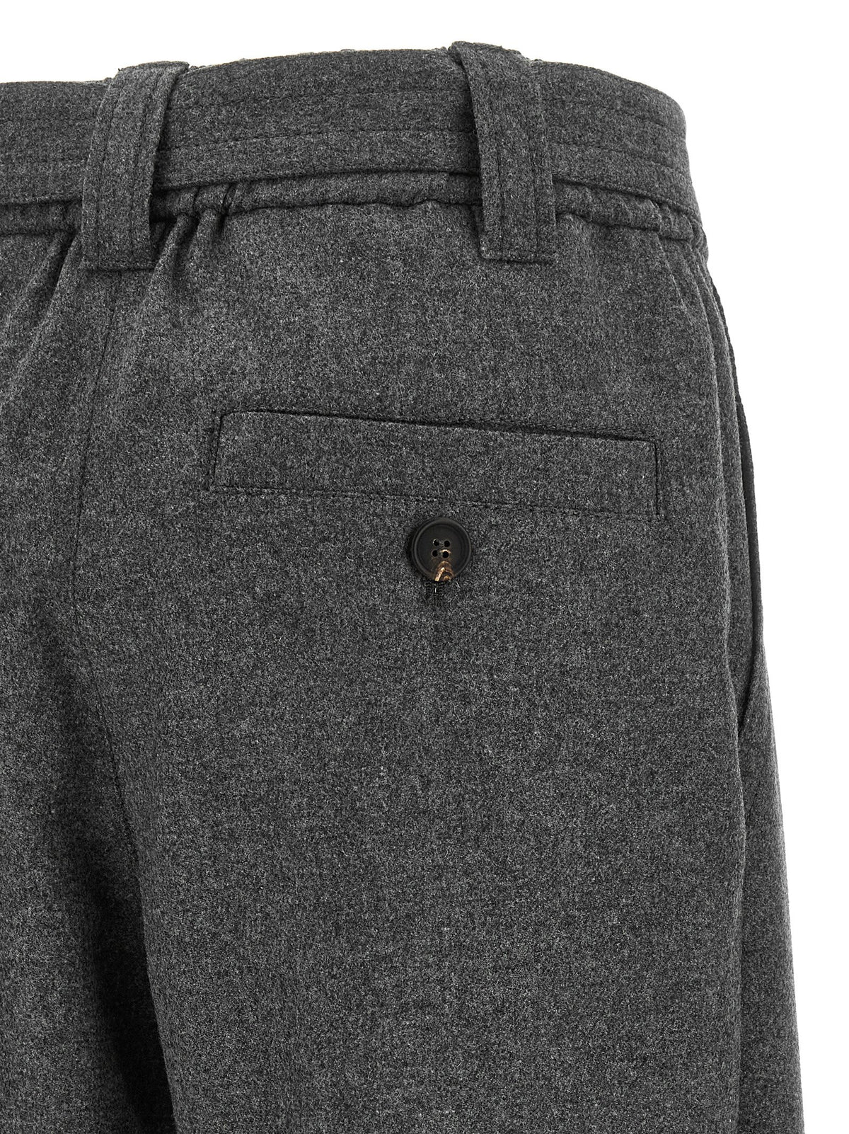 Brunello Cucinelli Gray Virgin Wool Cargo Women's Pants