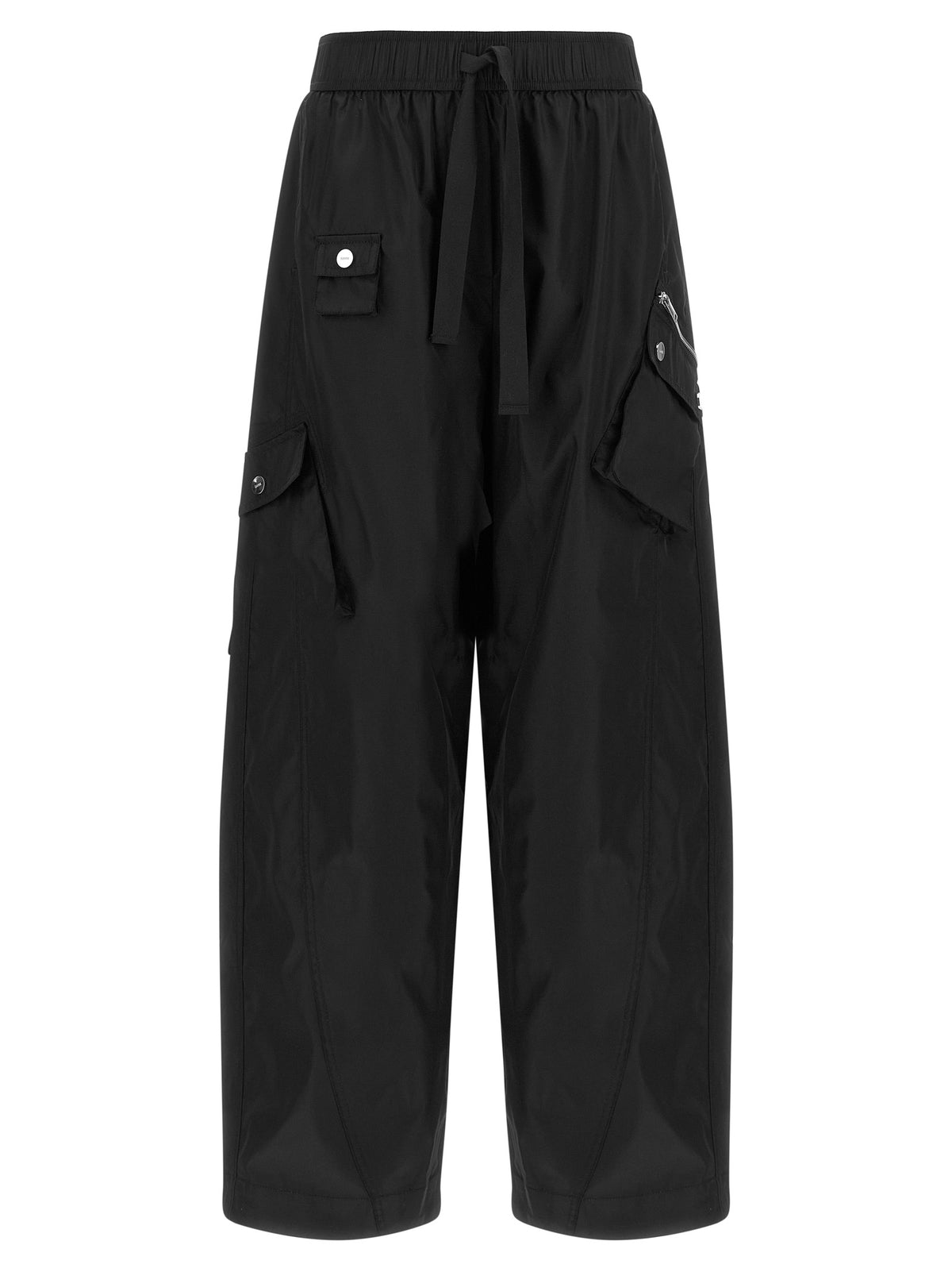 Ganni Black Recycled Polyamide Cargo Women's Pants