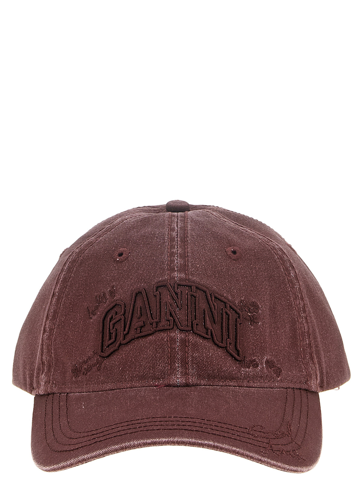 Ganni Bordeaux Organic Cotton Cap (Baseball Women's Hat)
