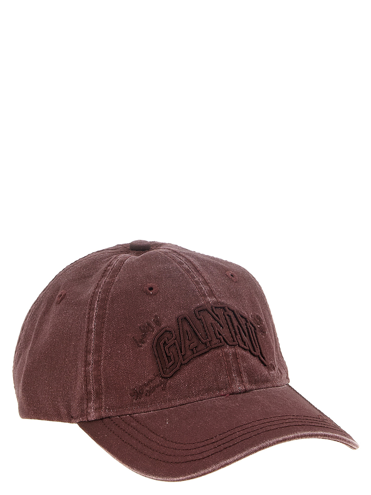 Ganni Bordeaux Organic Cotton Cap (Baseball Women's Hat)
