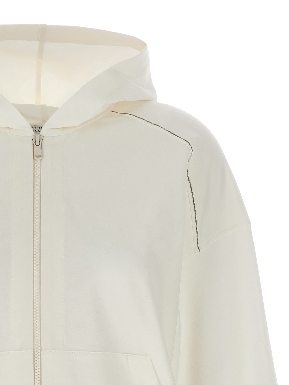 Brunello Cucinelli White Cotton Women's Hoodie