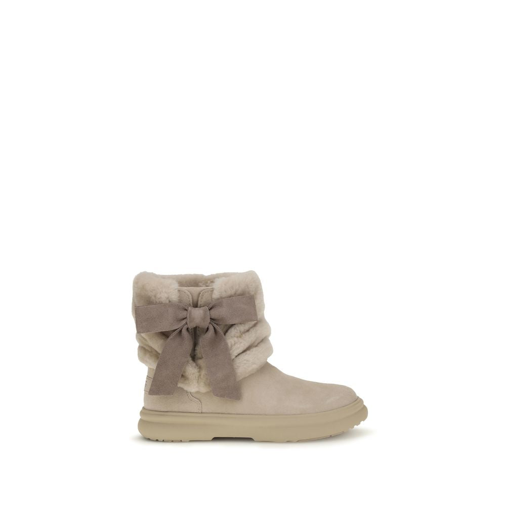 UGG Beige Suede Leather Ankle Women's Boots