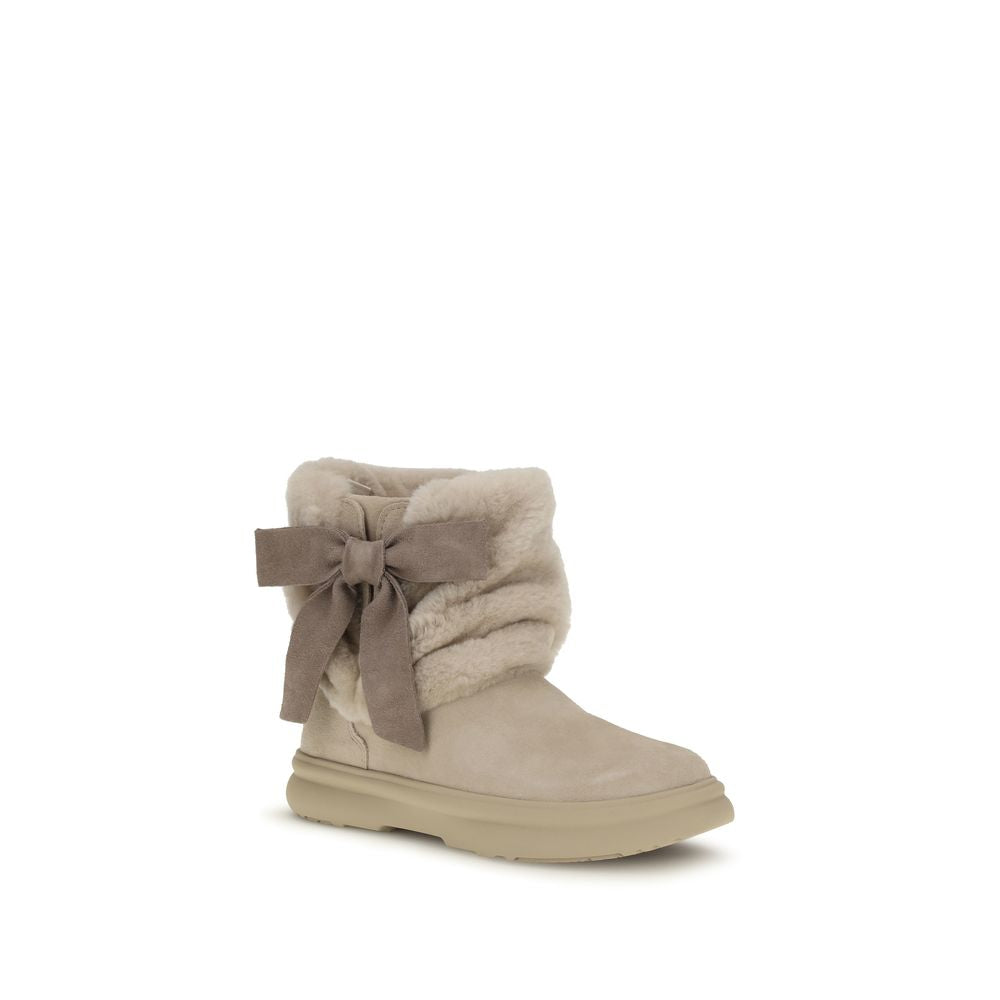 UGG Beige Suede Leather Ankle Women's Boots