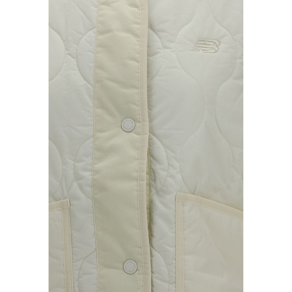 New Balance White Polyamide Sleeveless Women's Jacket