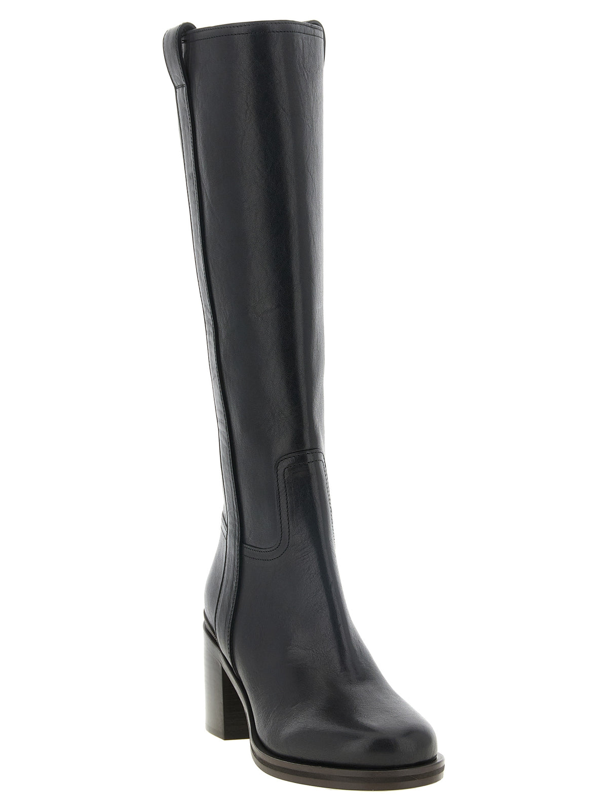 Brunello Cucinelli Black Calfskin Over The Women's Knee
