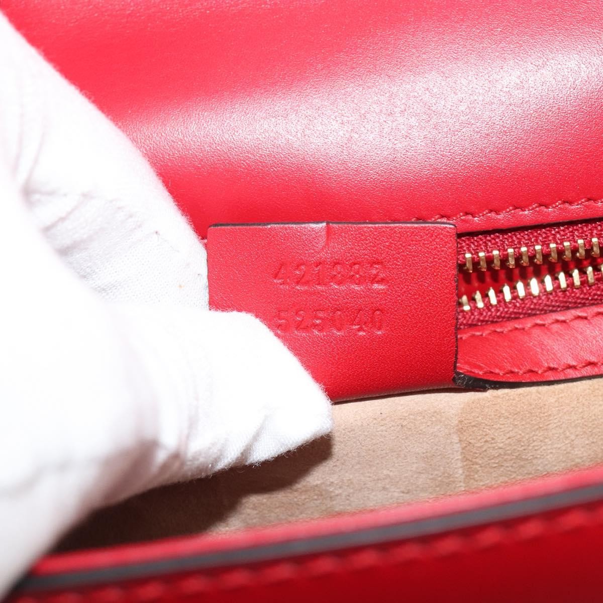 Gucci Sylvie Leather Red Leather Shoulder Bag Bag (Pre-Owned)