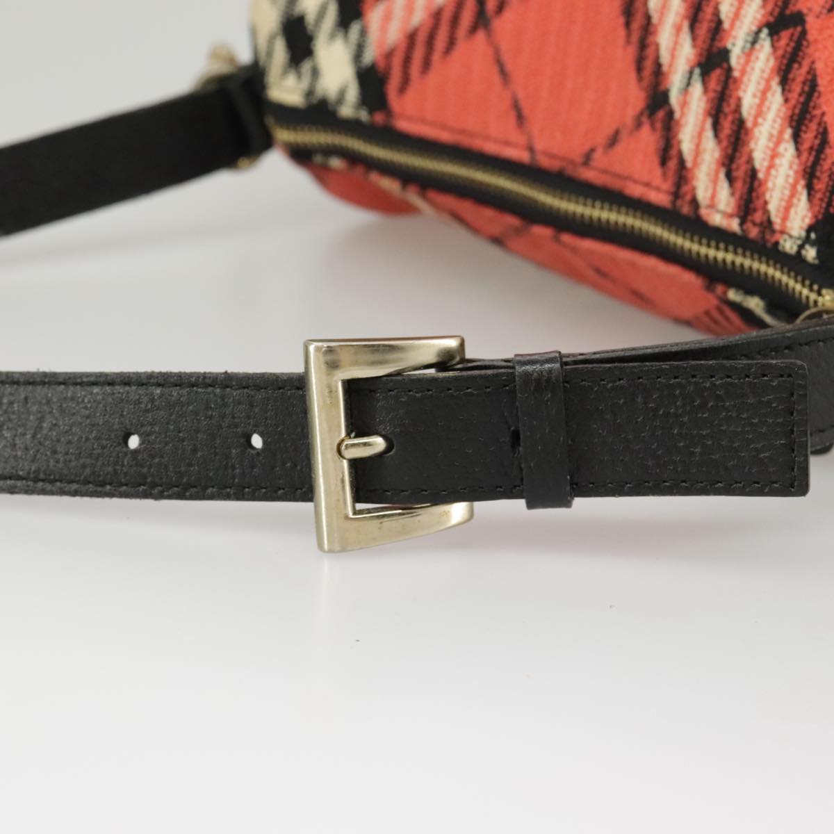 Burberry Nova Check Red Canvas Handbag (Pre-Owned)