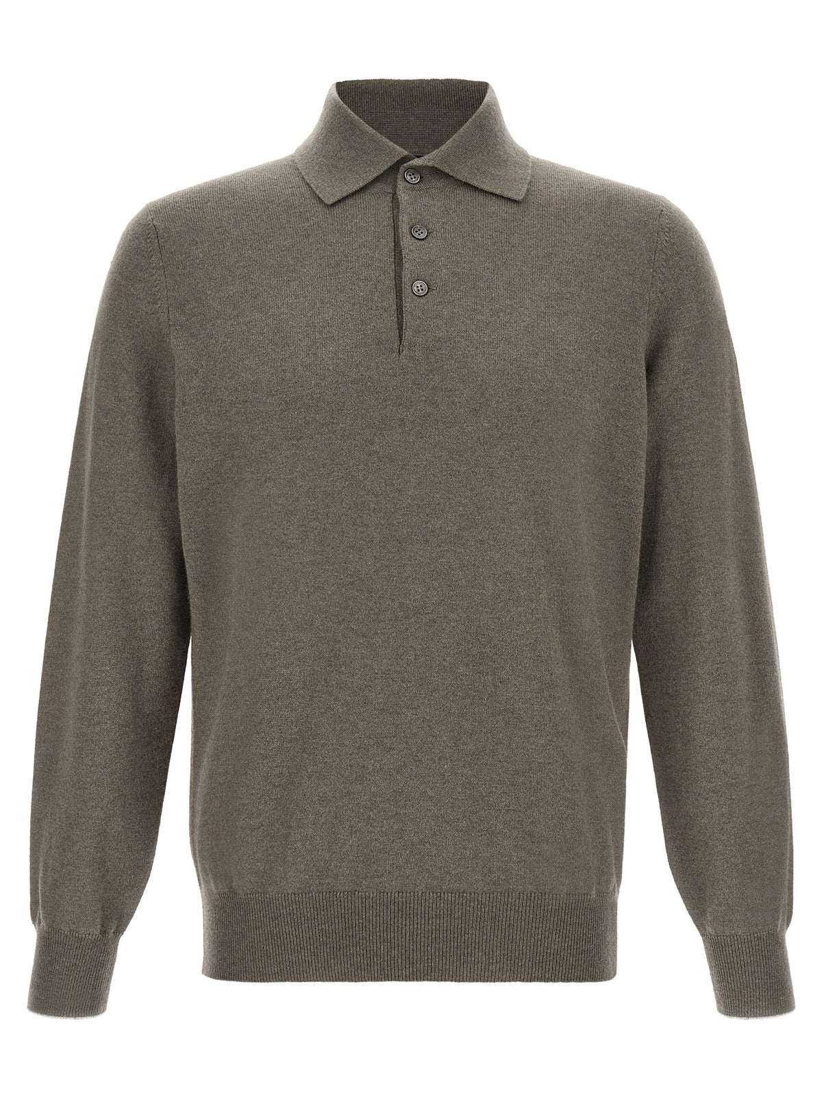 Brunello Cucinelli Bicolor Cashmere Polo Men's Shirt