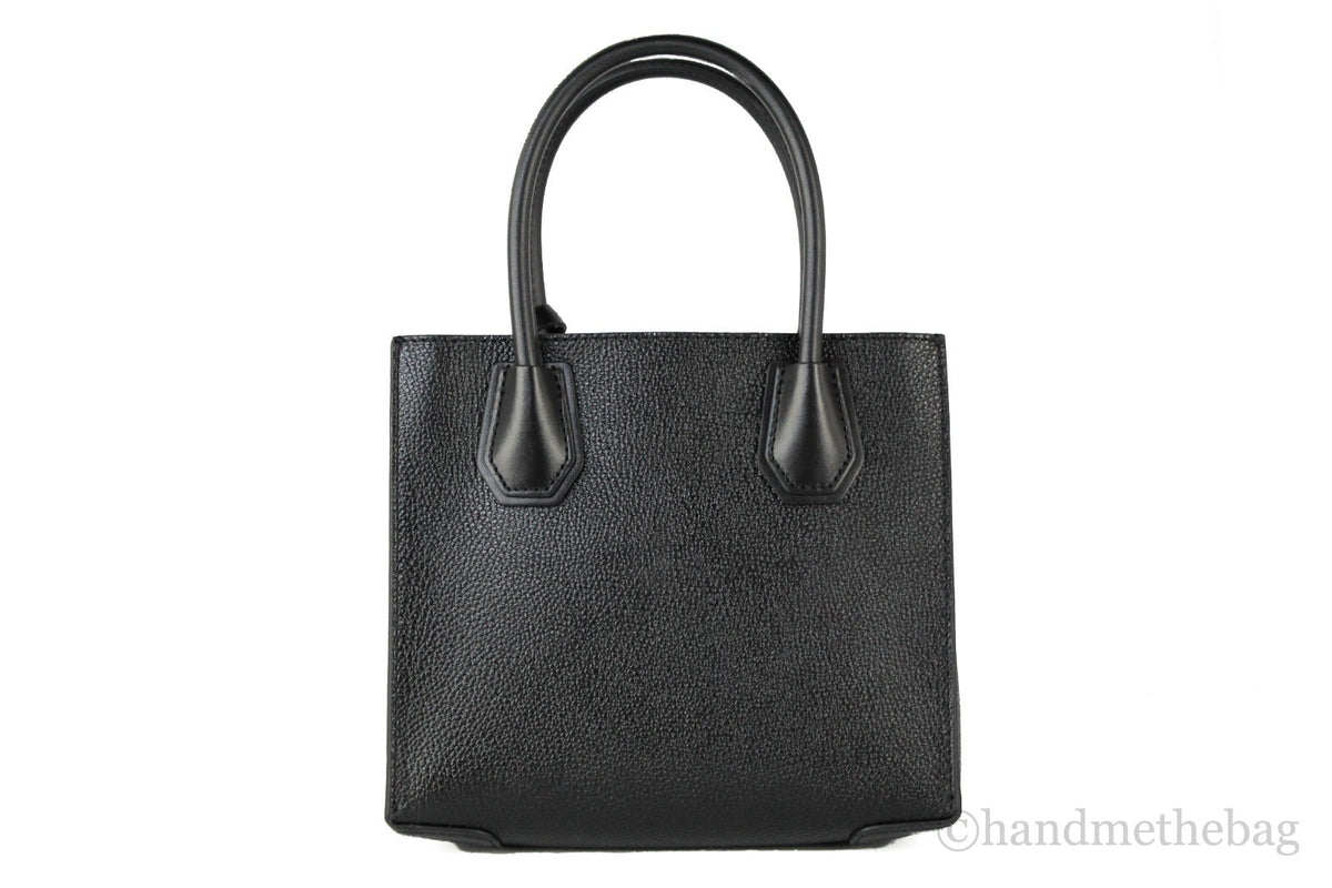 Michael Kors Michael Kors Mercer Medium Leather Messenger Crossbody Handbag (Black Women's Solid)