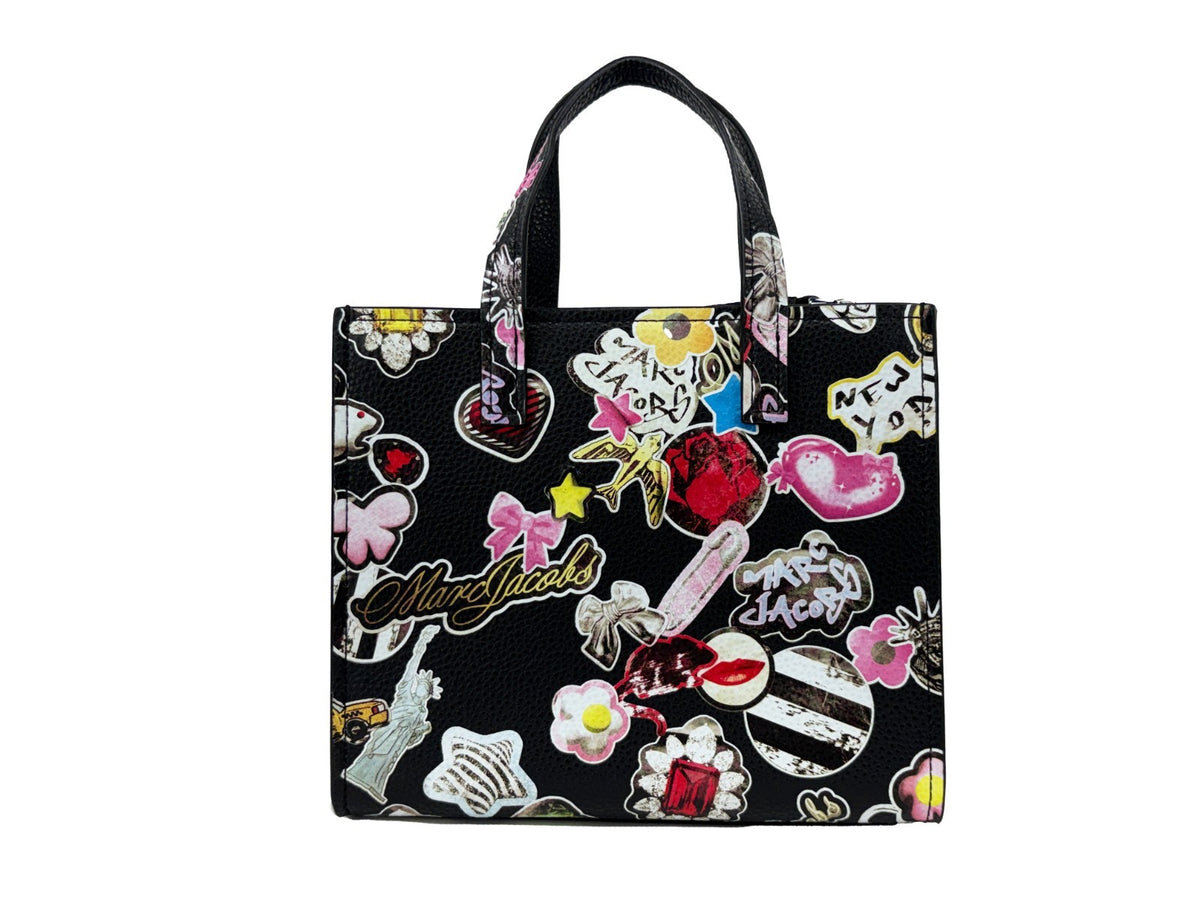 Marc Jacobs Marc Jacobs Mini Grind Black Sticker Leather Crossbody Women's Bag