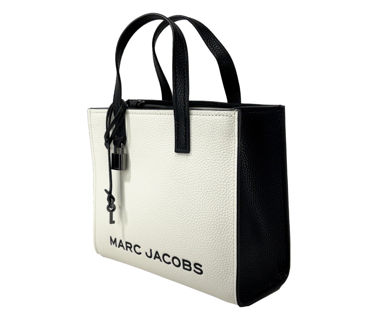Marc Jacobs Marc Jacobs Mini Grind White Black Leather Crossbody Women's Bag