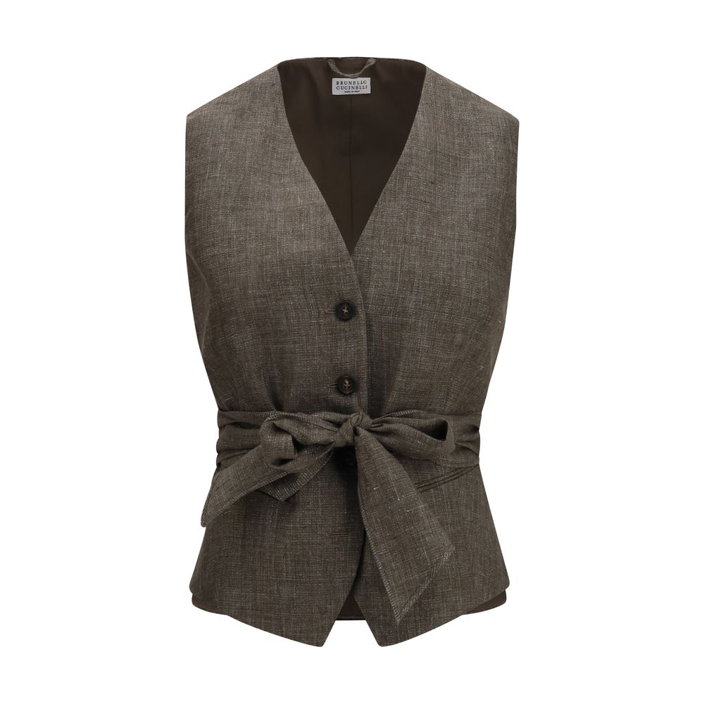 Brunello Cucinelli Brown Linen Women's Blazer