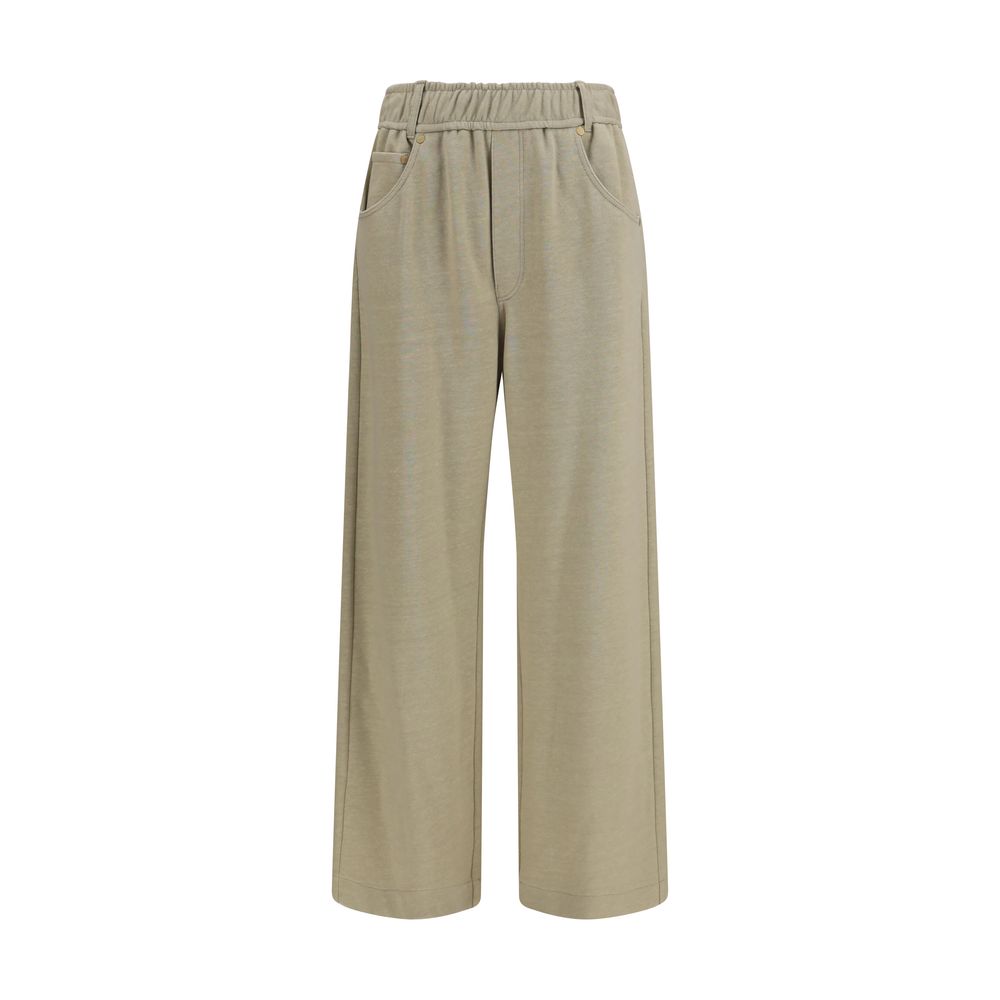 Brunello Cucinelli Beige Cotton Casual Women's Pants