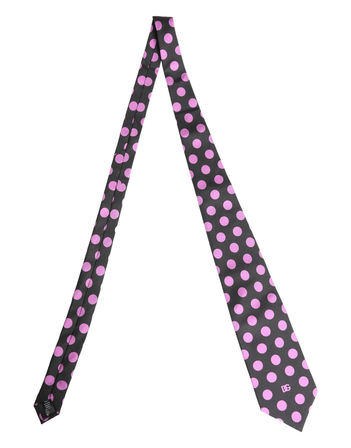 Dolce & Gabbana Men Dark Gray Polka Dot Silk Adjustable NeckMen's Men's Tie