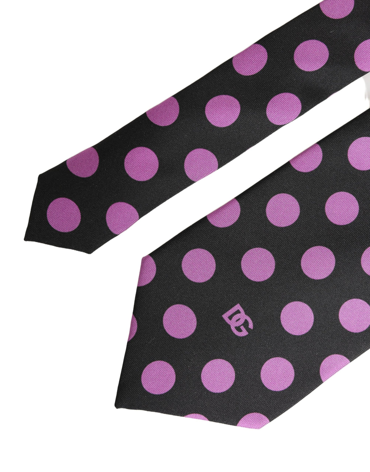 Dolce & Gabbana Men Dark Gray Polka Dot Silk Adjustable NeckMen's Men's Tie