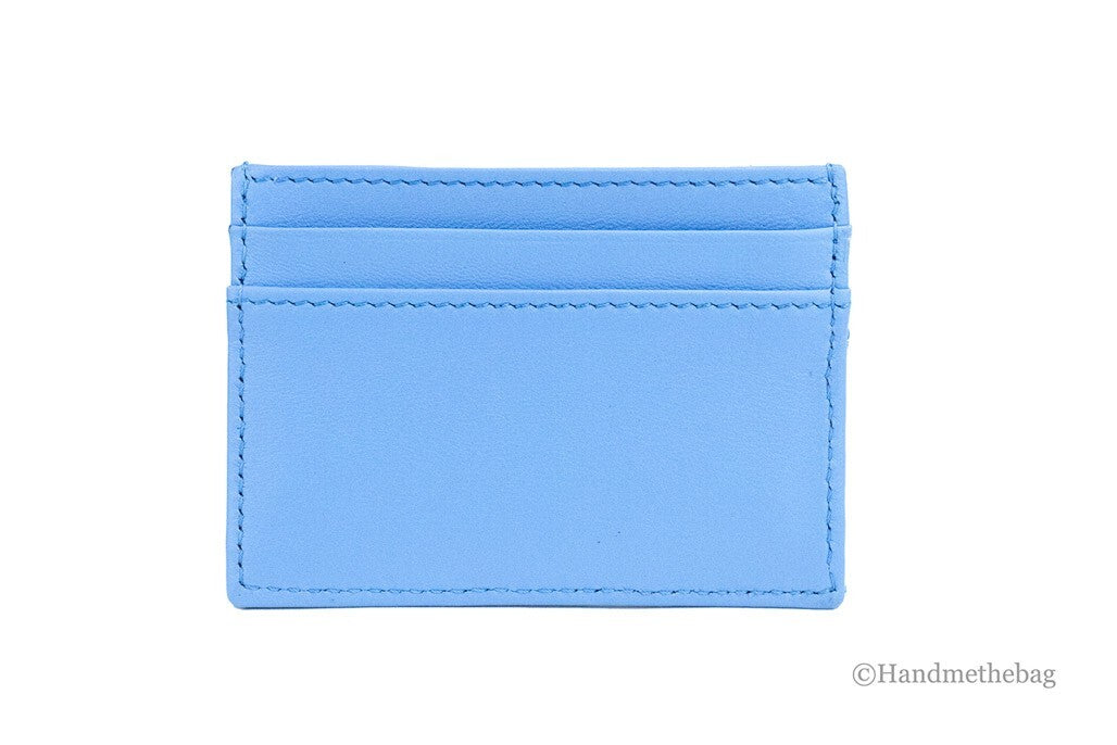 Versace Versace Mini Medusa DV Blue Quilted Smooth Nappa Leather Card Case Women's Wallet