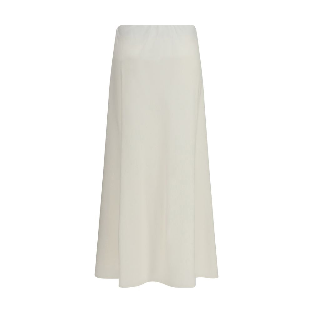 Brunello Cucinelli Beige Wool Oves Aries Midi Women's Skirt