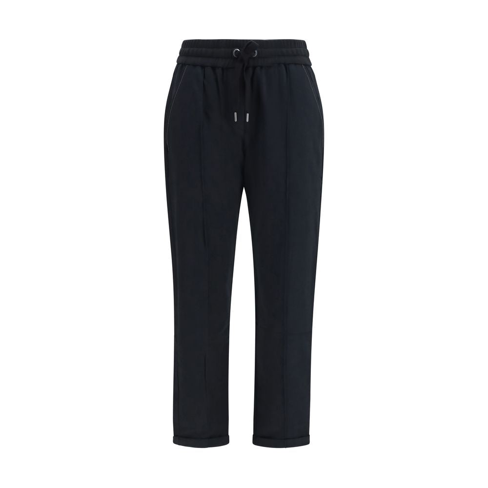 Brunello Cucinelli Black Cotton Athletic Women's Pants