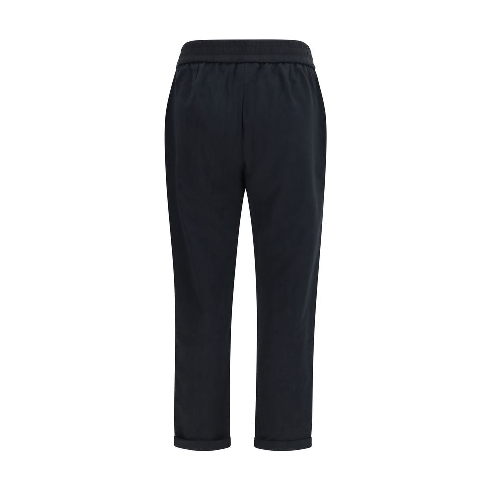 Brunello Cucinelli Black Cotton Athletic Women's Pants