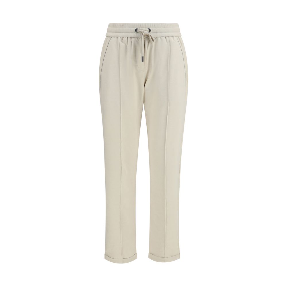 Brunello Cucinelli Beige Cotton Joggers (Workout Women's Pants)
