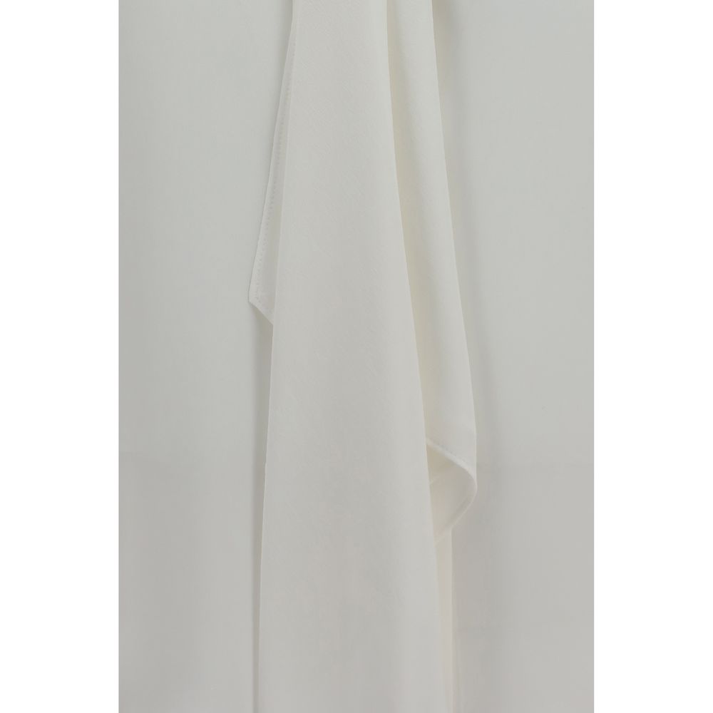 Brunello Cucinelli White Silk Dress Women's Shirt