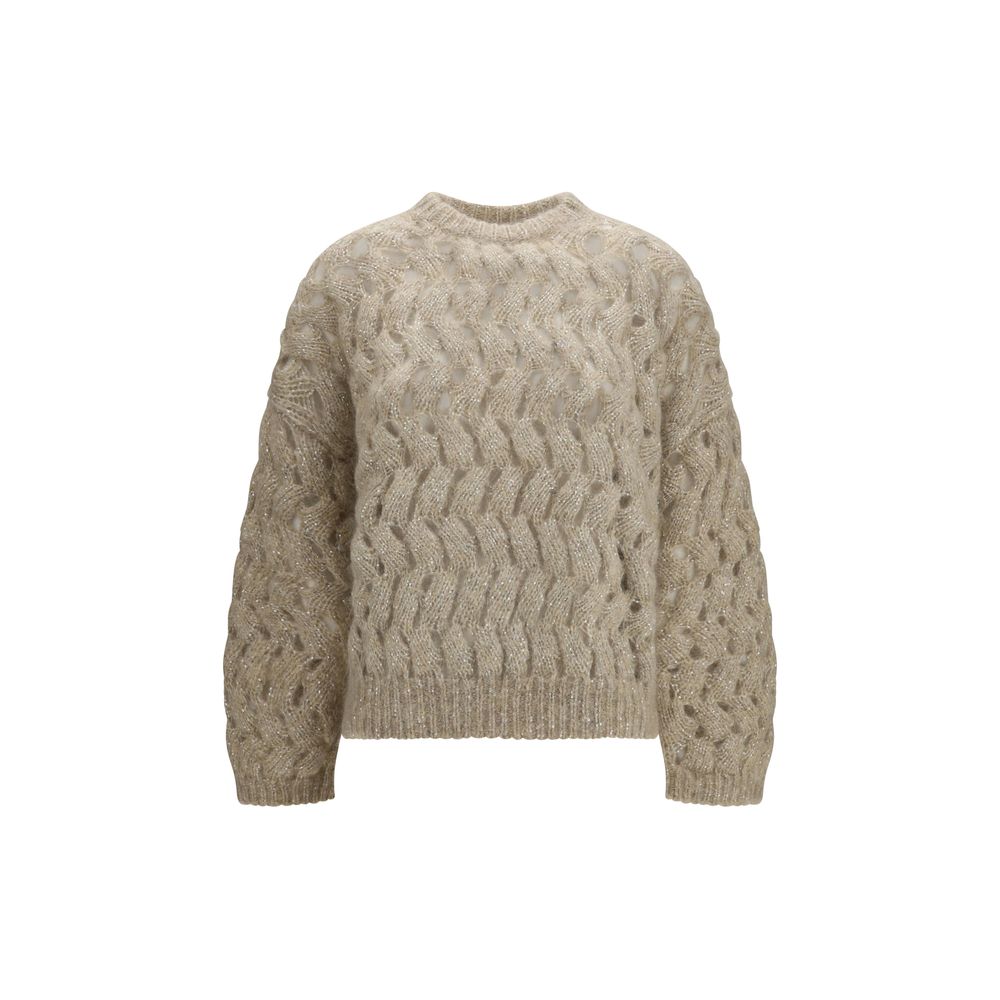 Brunello Cucinelli Beige Mohair Women's Sweatshirt