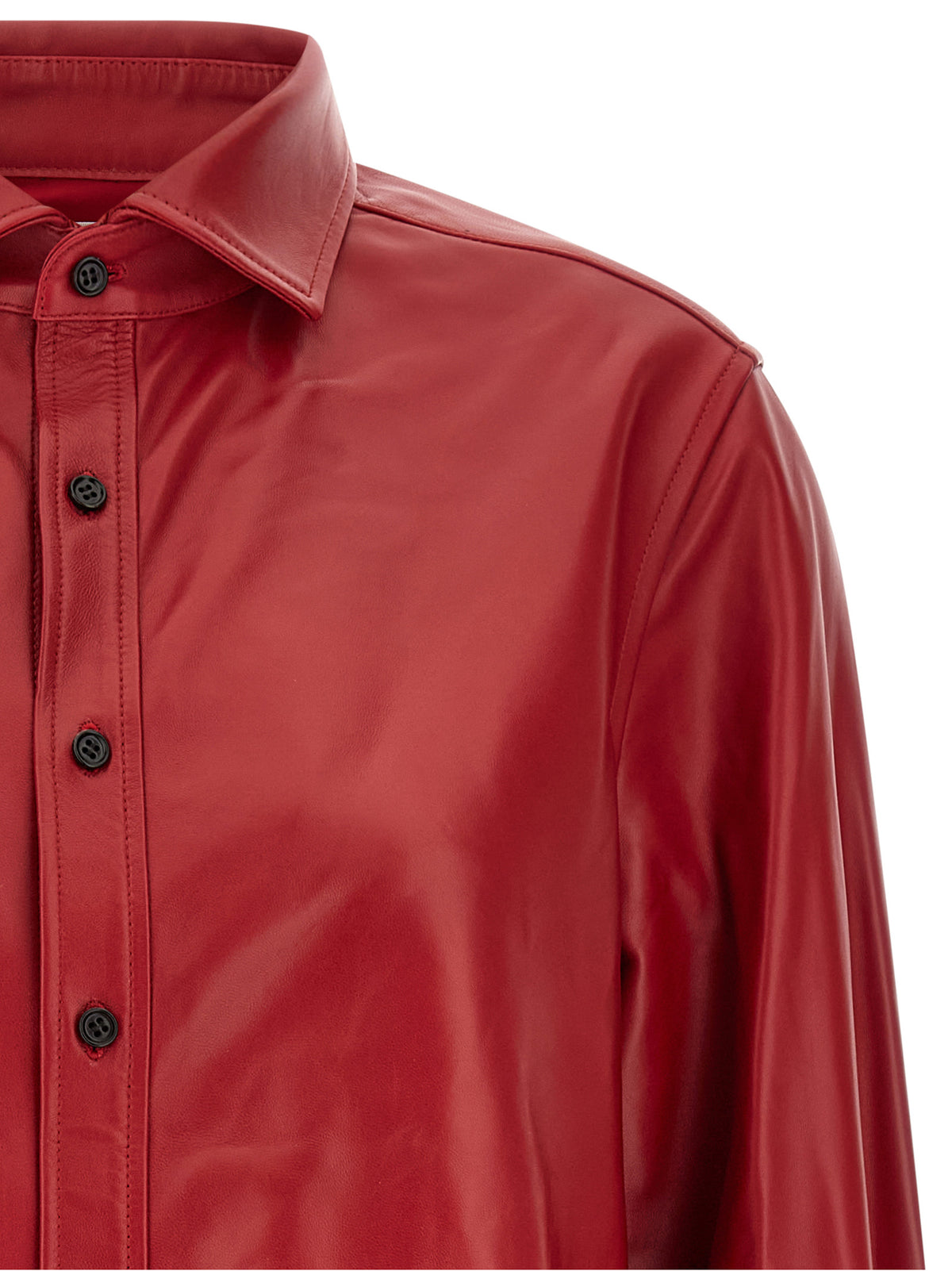 CO Red Lamb Leather Women's Blouse