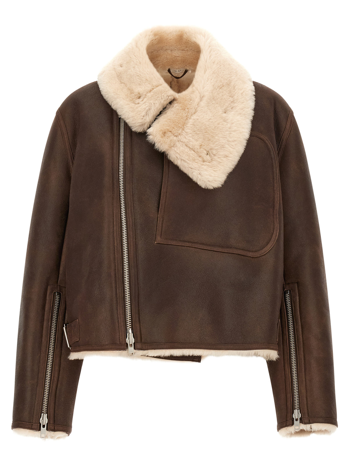 CO Brown Calfskin Leather Women's Jacket