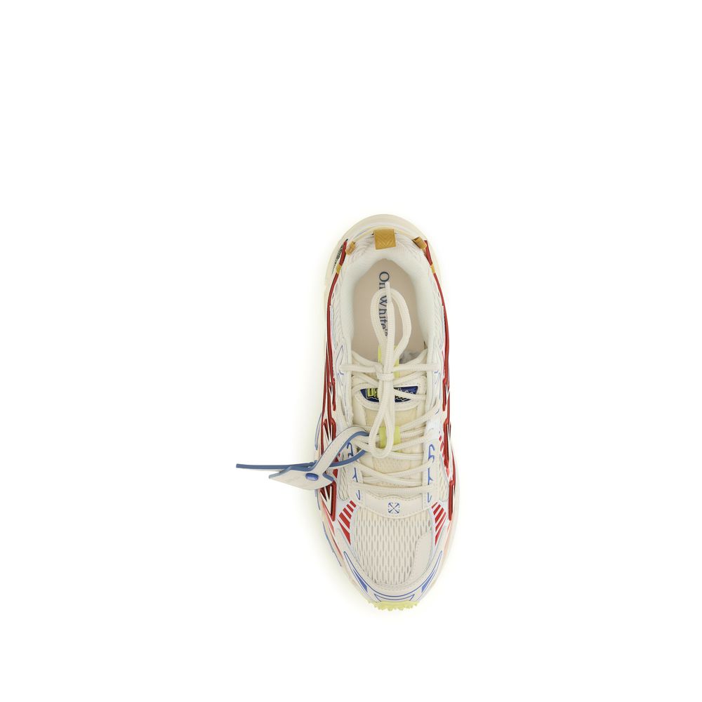 Off-White Multicolor Polyester Athletic Men's Sneakers